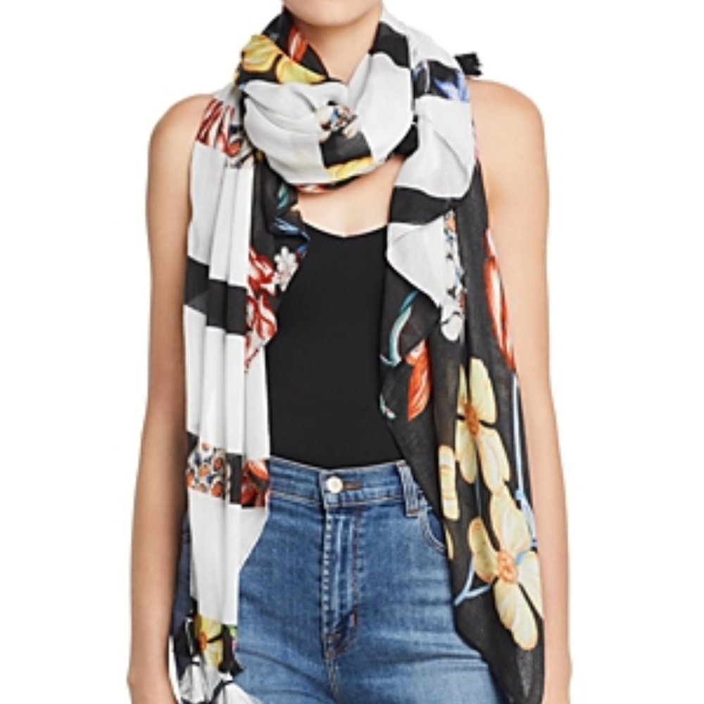 Echo Joy Mixed-Print Scarf NEW